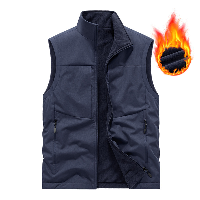 Casual vest winter warm sleeveless vest coat 2024 autumn and winter new men's double-sided fleece-lined 8822A Casual vest winter warm sleeveless vest coat 2024 autumn and winter new men's double-sided fleece-lined 8822A