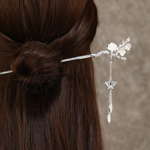 Twelve flower gods ancient style silver-decorated hairpins, women's step-by-step tassel Han clothes headdresses, hair pins, cheongsam, high-end hair accessories