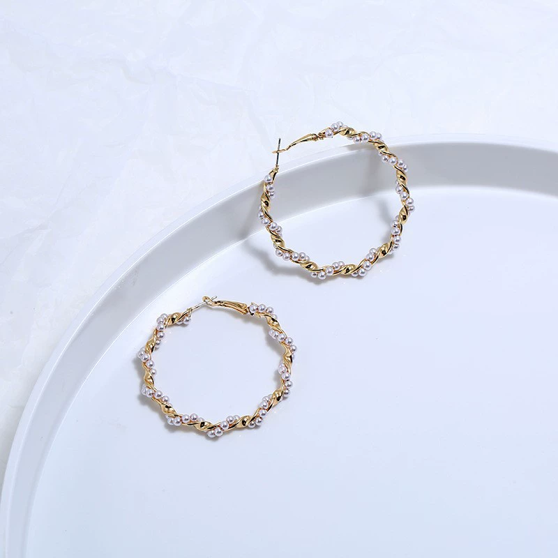 Модные ретро-серьги из жемчуга, европейский стиль
