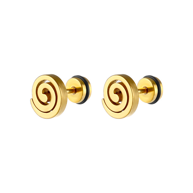 Geometric Pattern 1 Piece Vintage Style Geometric Plating Stainless Steel Ear Studs