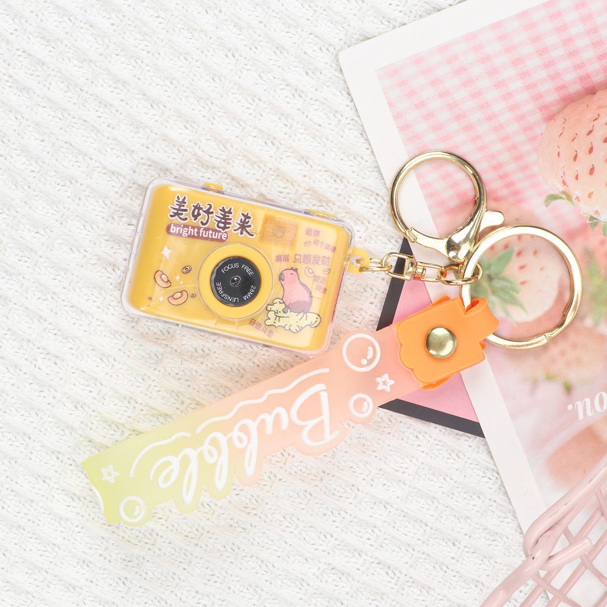 Yugui perro emisor de luz pequeña cámara llavero coolomi meiletty Cámara colgante