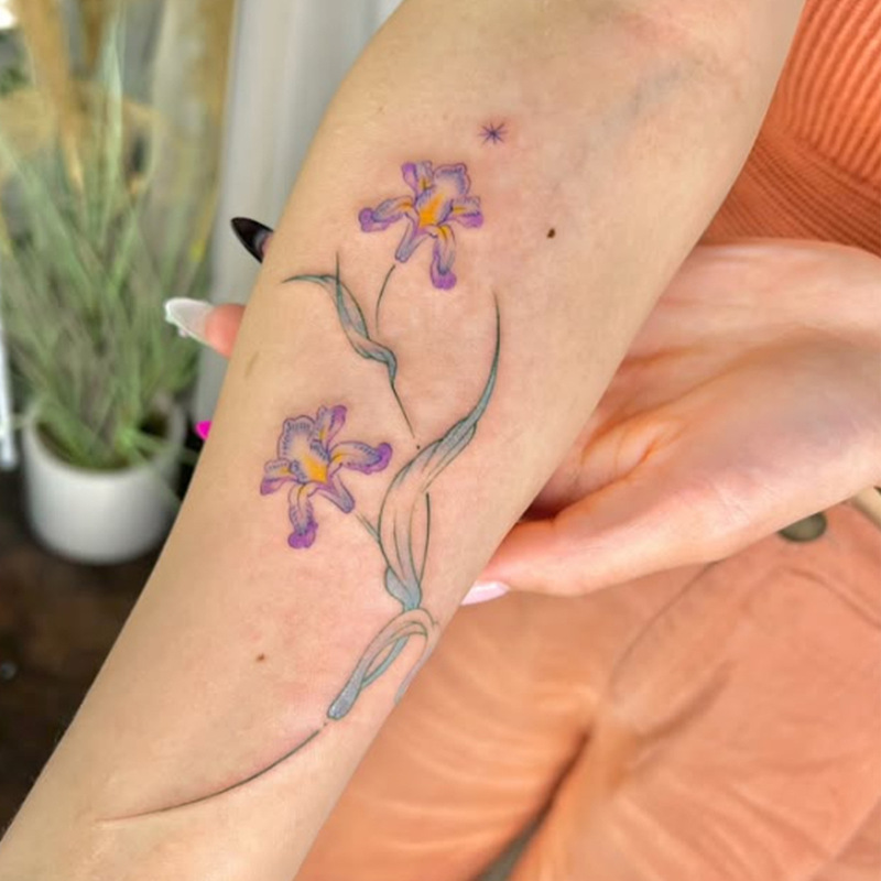 Cross-Border New Dopamine Flower Tattoo Stickers Waterproof Long-Lasting High-End Simple Small Fresh Tattoo Stickers
