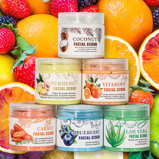 Face cleaning massage ice cream scrub carrot blueberry vitamin C Coconut aloe turmeric facial scrub