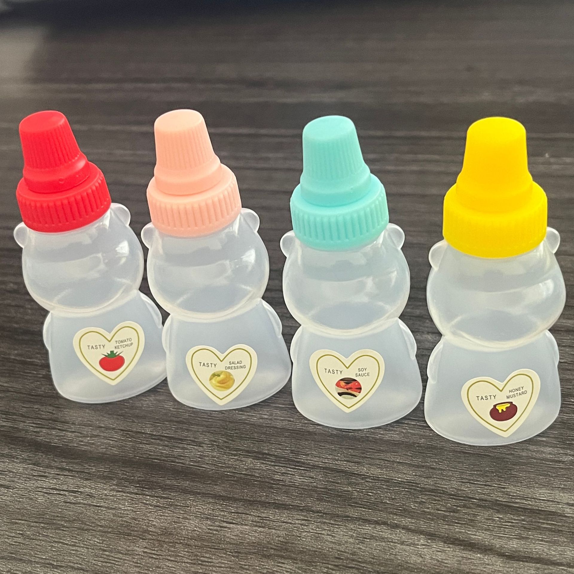 Přeshraniční horký prodej roztomilá láhev na omáčku kuchyňská přenosná omáčka salátová láhev na koření mini láhev na rajčatovou omáčku s medem_voghion.com