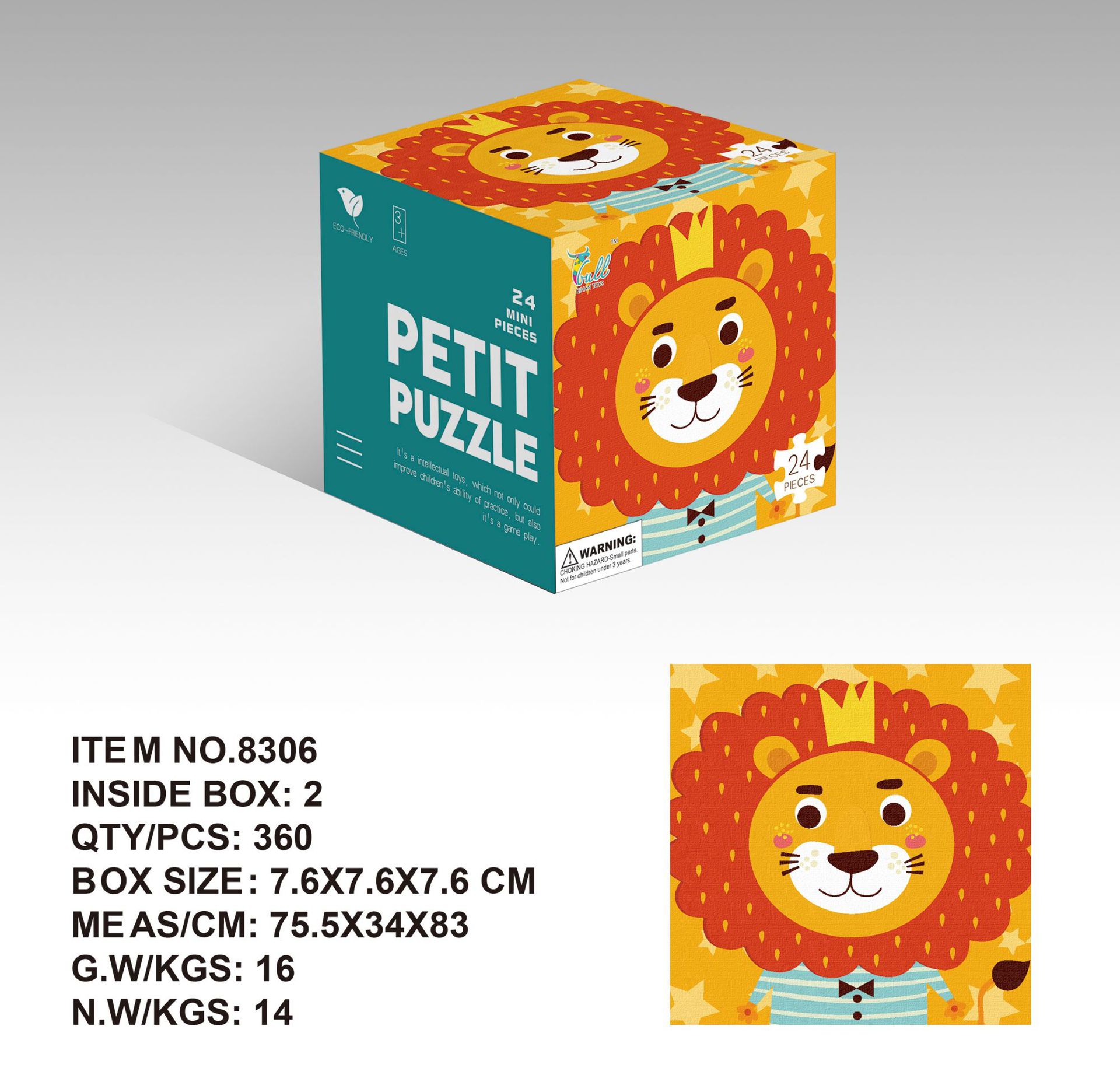 Mini 24 unidades rompecabezas de papel los niños educación temprana juguetes kindergarten regalo para 3 años embalaje inglés