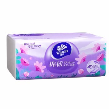3D Embossed Beauty Cotton Elastic 4D Pressed Flower Facial Tissue, 24 Packs of Unscented Dinner Napkins, Whole Carton of Sanitary Paper Towels