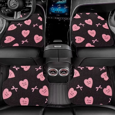 mats, universal single-piece driver's side – Universal Foot Pad - pink-heart-shaped-loop-floor-mat-4-piece-set