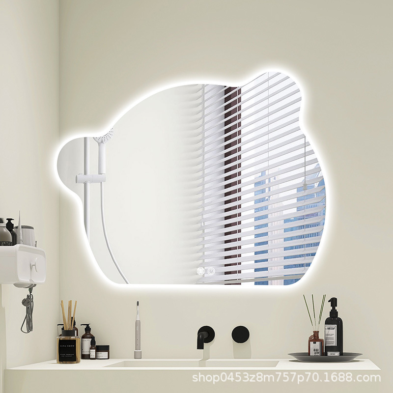 Espejo de oso, espejo LED luminoso con lámpara, espejo de baño inteligente, pared del baño, dormitorio,梳妆台, espejo de maquillaje