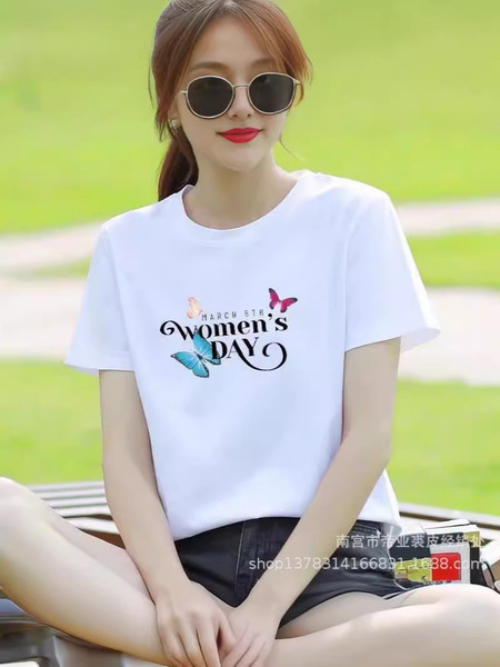 Summer cotton short fashionable base short sleeve T-shirt with a…