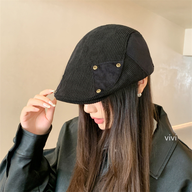 韩版秋冬季帽子女时尚高级感百搭前进帽新款复古英伦风鸭舌帽批发|undefined