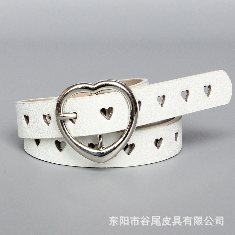 Estilo de comercio exterior personalizado Cinturón fino hueco creativo estrella de cinco puntas cinturón de diseño hueco en forma de corazón al por mayor femenino