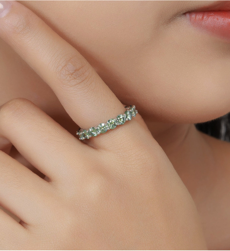 4g Weight Moissanite Inlay Material Rings Classification 1 Piece Quantity Holiday, Daily Occasion 925 Sterling Silver Material Round Pattern All Seasons Season Women's Gender Inlay Design Vacation, Simple Style Style 925 Sterling Silver Moissanite Round Rings Moissanite Rings 13