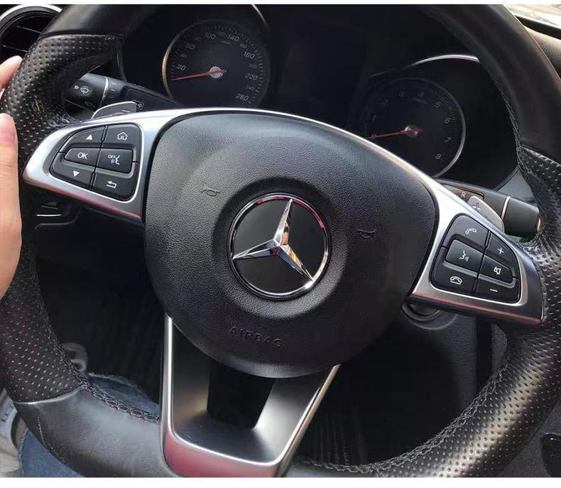 Mercedes-Benz steering wheel emblem for C200, E260, GLC300, A-Class, GLS, CLE, CLA, GLA, and GLB models