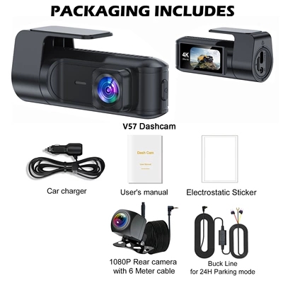 GPS parking monitoring, Driving recorder - front-of-the-car-rear-of-the-car-wifi-voltage-reducing-cable