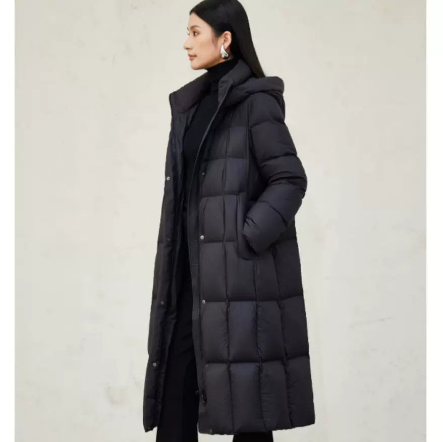 2025新款冬季轻奢高级长款90白鹅绒羽绒服超保暖女士外套显瘦