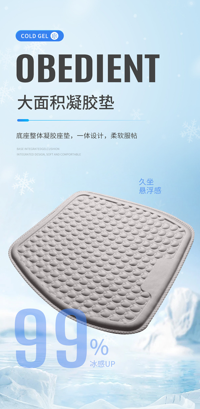 Car Lumbar Support Summer Honeycomb Gel Ice Silk Lumbar Support Pillow Summer Driving Waist Support Ventilated Breathable Seat