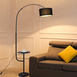 跨境钓鱼落地灯一体简约客厅沙发卧室床头柜创意立式氛围灯立体灯