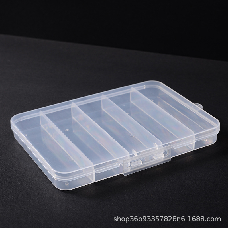 透明なサイズと複数の仕様 5 コンパートメントプラスチックボックスハードウェアツールボタンビーズジュエリー防塵包装整理ボックス|undefined