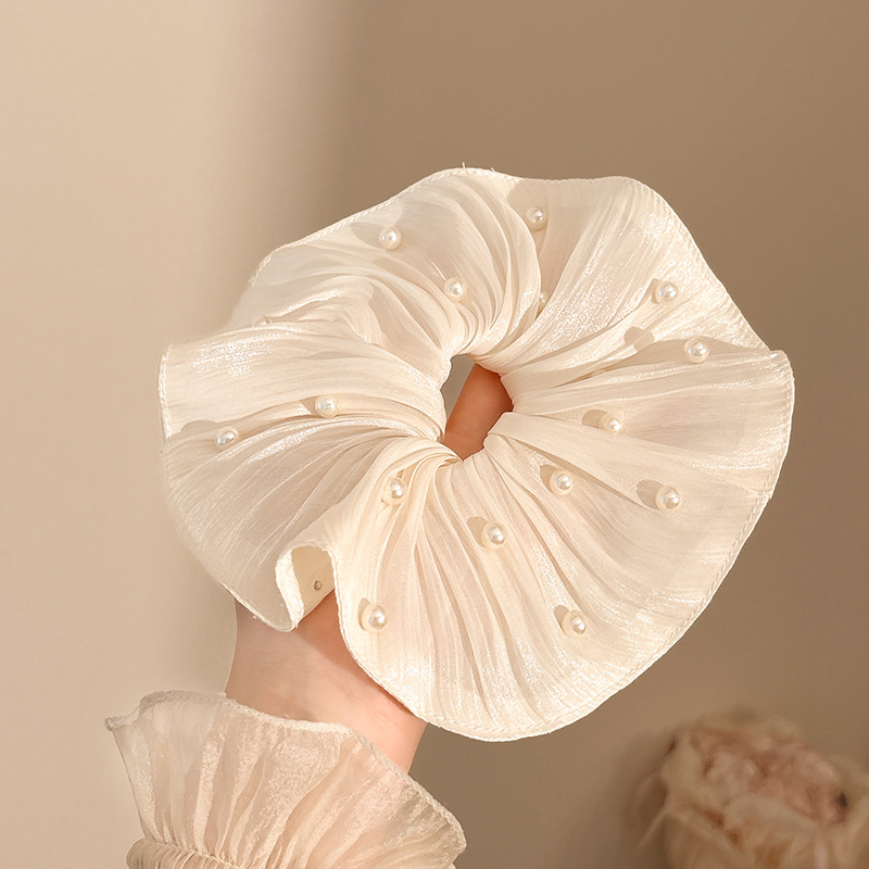 Coletero Scrunchie de Encaje con Flor de Alta Elasticidad para Mujer