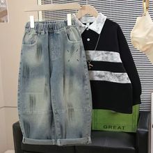 洋气帅气潮新款春秋牛仔裤两件套男童套装长袖卫衣2025款童装儿童