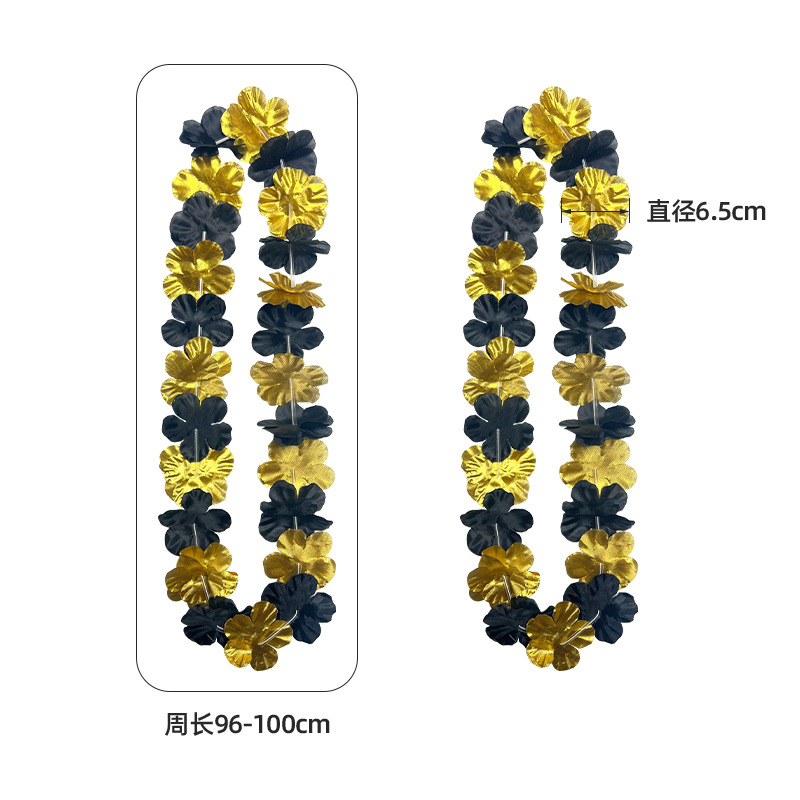 Hawai transfronterizo multicolor 24 pares de coronas de cuello de diámetro 6.5 cm de longitud 96 cm de poliéster