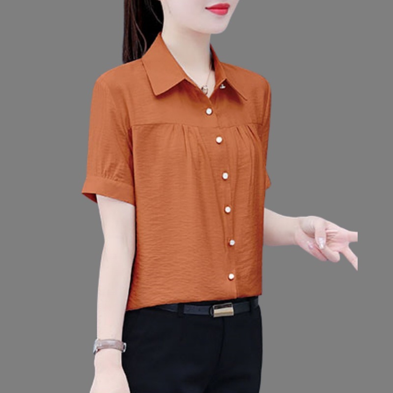 ファッショナブルな女性用半袖シャツ、夏の新しいカジュアルでゆったりとしたお腹カバーシャツ|undefined
