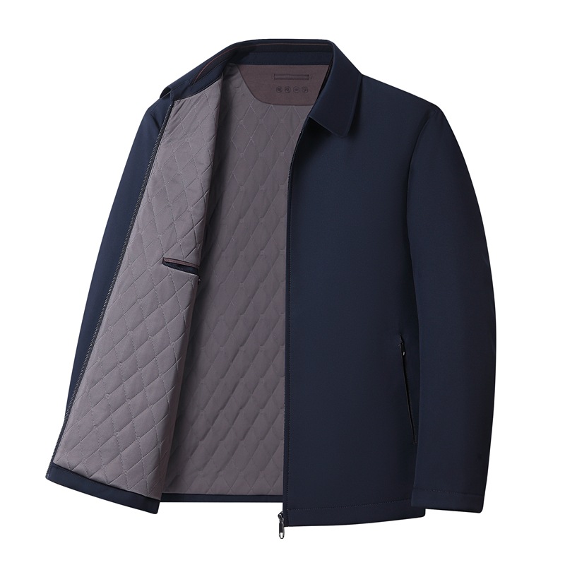 Men's Autumn and Winter Warm down Jacket, Large Size Cotton Coat, Middle-Aged Loose Casual Business Mid-Length Coat