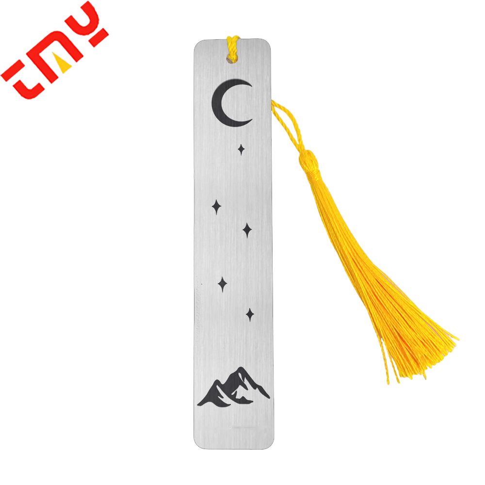 Закладка «Луна» из матовой серебряной стали из нержавеющей стали