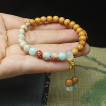 檀香木6mm寿山石手串手链女款 文玩饰品DIY佛珠念珠批发