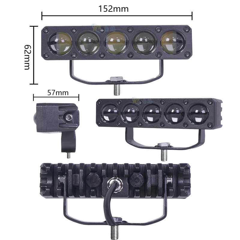 5 perlas LED foco de motocicleta en forma de caja de lámpara de malla caja de lámpara de automóvil accesorios de caja de lámpara de automóvil