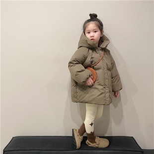 South Korea Children's Clothing Winter Girls' Hooded Cotton-padded Clothes Children's Korean Style Western Style Girls' Thickened Warm Cotton-padded Clothes Girls' Bread Clothes