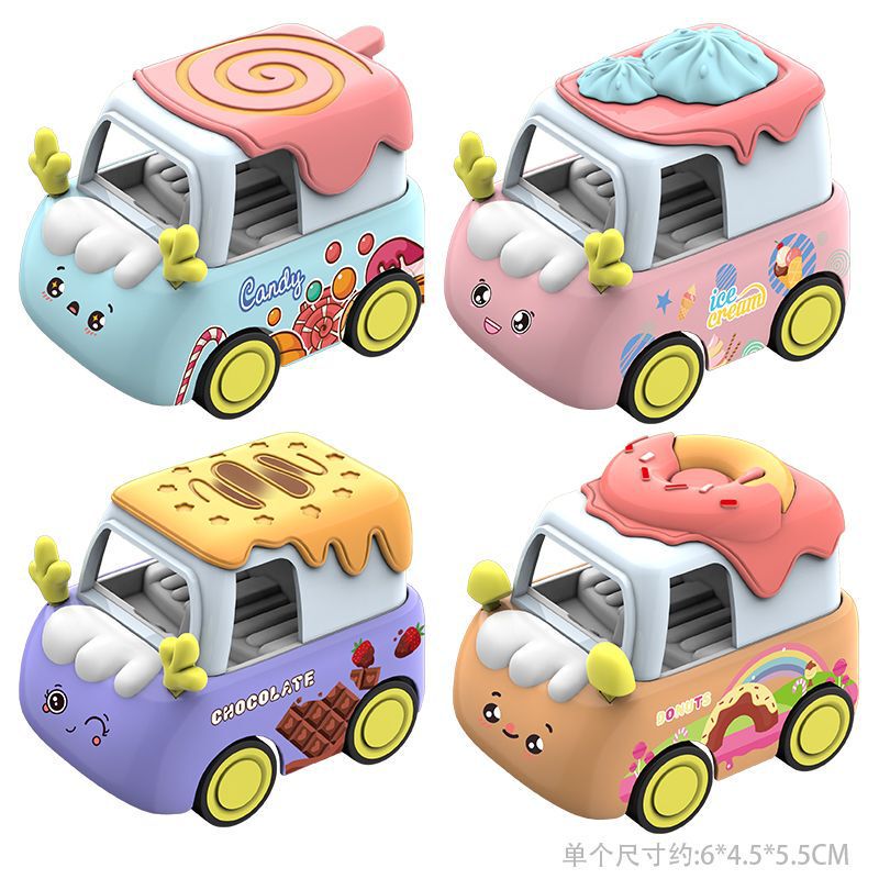 国境を越えた合金製車の漫画風Q版、子供向けのお菓子型ミニカー、プルバック式慣性玩具、ガチャガチャ、卸売|undefined