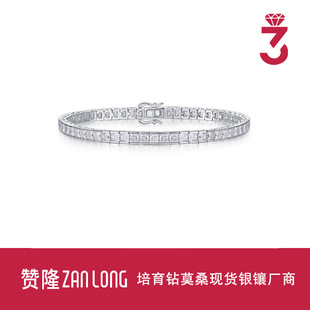 Cross-Border New Product 925 Sterling Silver Bracelet Niche Hip-Hop Internet Celebrity Hot-Selling Moissanite Tennis Bracelet Electroplated 18K White Gold