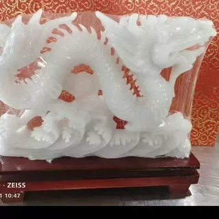 天然阿富汗招财白玉青龙生肖玉石摆件办公室风水镇宅客厅家居玄关