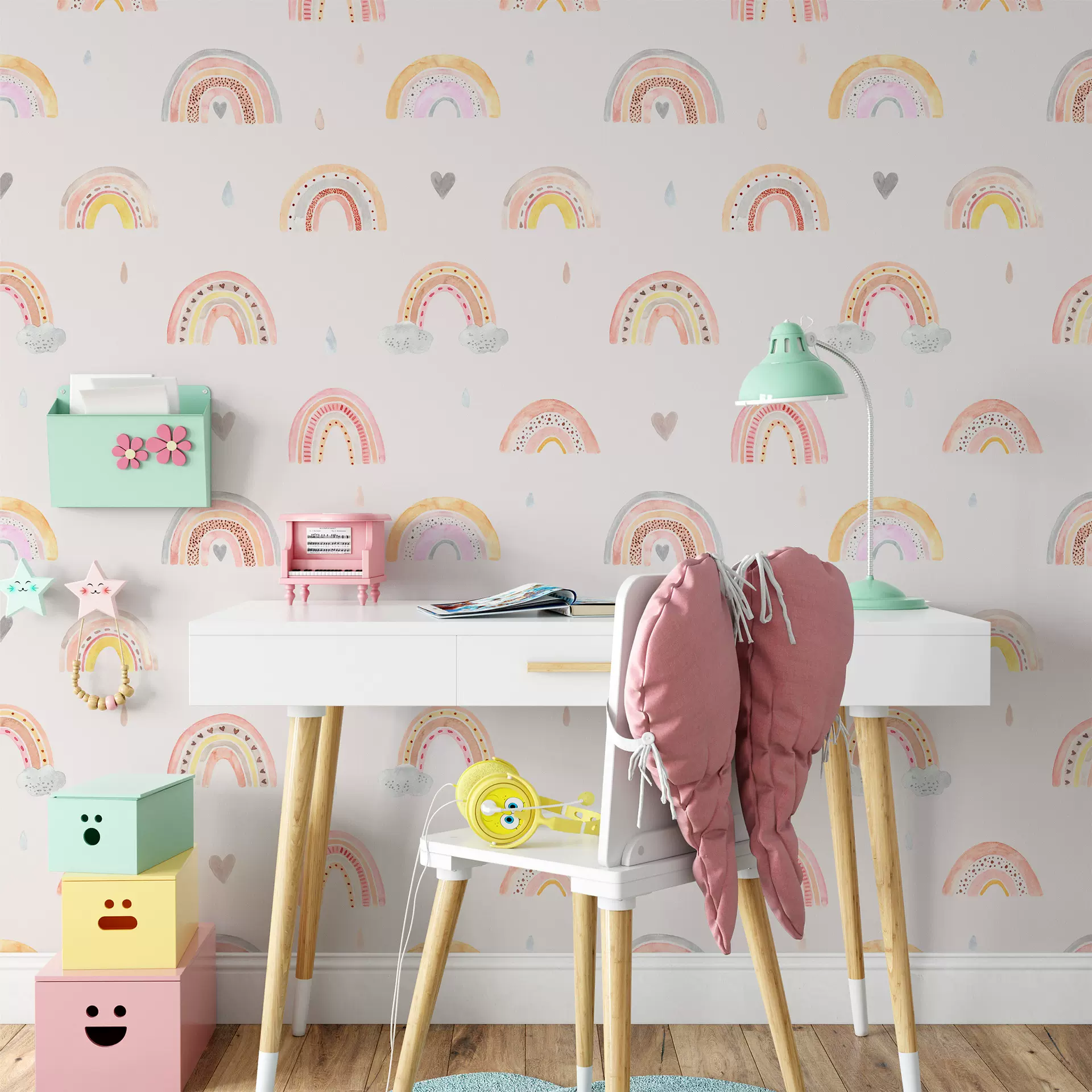 欧美快乐童年无缝自粘墙纸wallpaper儿童房背景改造壁纸RW118-130