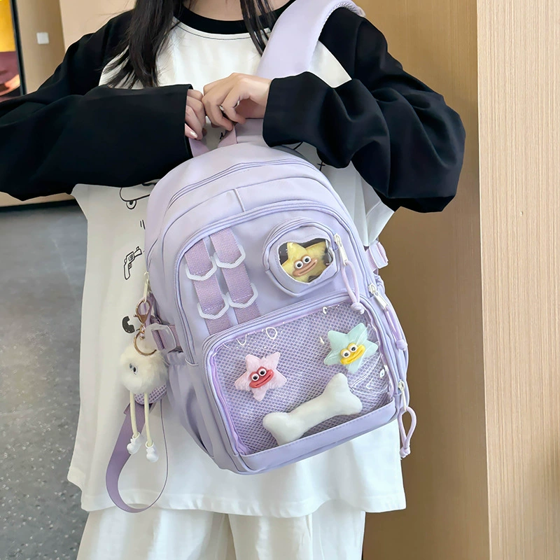 Japanese brand transparent badge, cute backpack