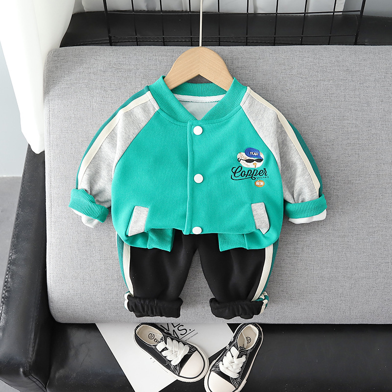 Jungen Cartoon 2022 neuer Baby-Baseballanzug Kinder Herbst zweiteiliges Set_voghion.com