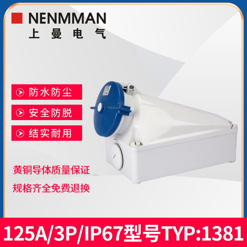 上曼电气NENMMAN型号1381欧标139工业防水143明装插座125A IP67