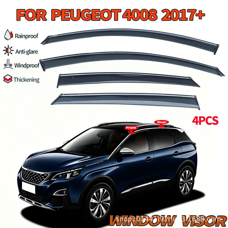 Suitable for 17-23 Peugeot 4008 Mk2 P84 Rain Visors Window Visor Cross-Border Wholesale