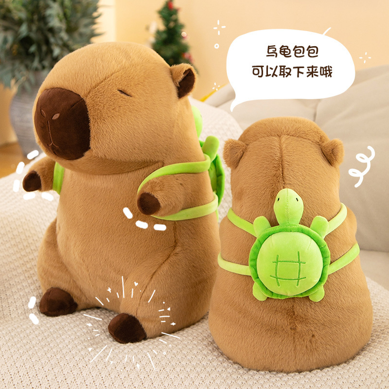 Capibala Capibara Doll Mouse Back Turtle Plush Toy Creative Ugly Cute Doll Capibara Pillow Children Play