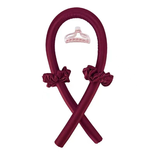 Burgundy curly hairgrip from foam, 2 pieces, 1 pieces