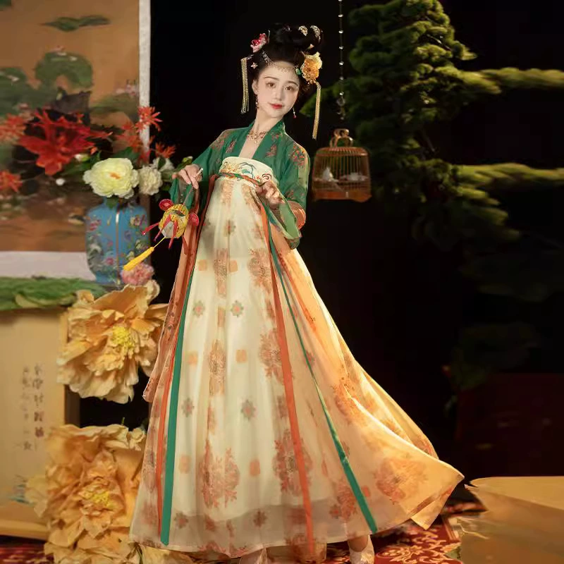 Hanfu Girl [Chundai] Новый стиль Tang Qi грудь сломанная юбка вышивка восстановлена Hanfu весной и летом