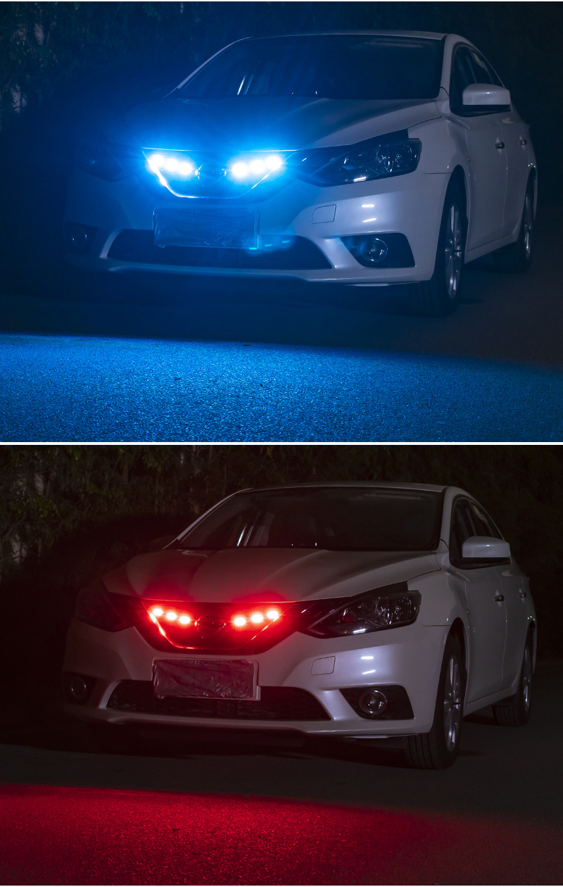 Car Grille Small Yellow Light Modification for Off-Road Vehicles, Colorful App Bluetooth Grille Light Modification, Led Decorative Light, Warning Light