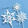 Double -layer snowflake plug -in -flash powder blue