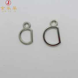 厂家直供4分5分有耳吊配饰D扣饰品钥匙扣双环五金配件箱包金属d扣