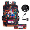 Backpack charging for traveling, pencil case, case bag, set, suitable for import, suitable for teen