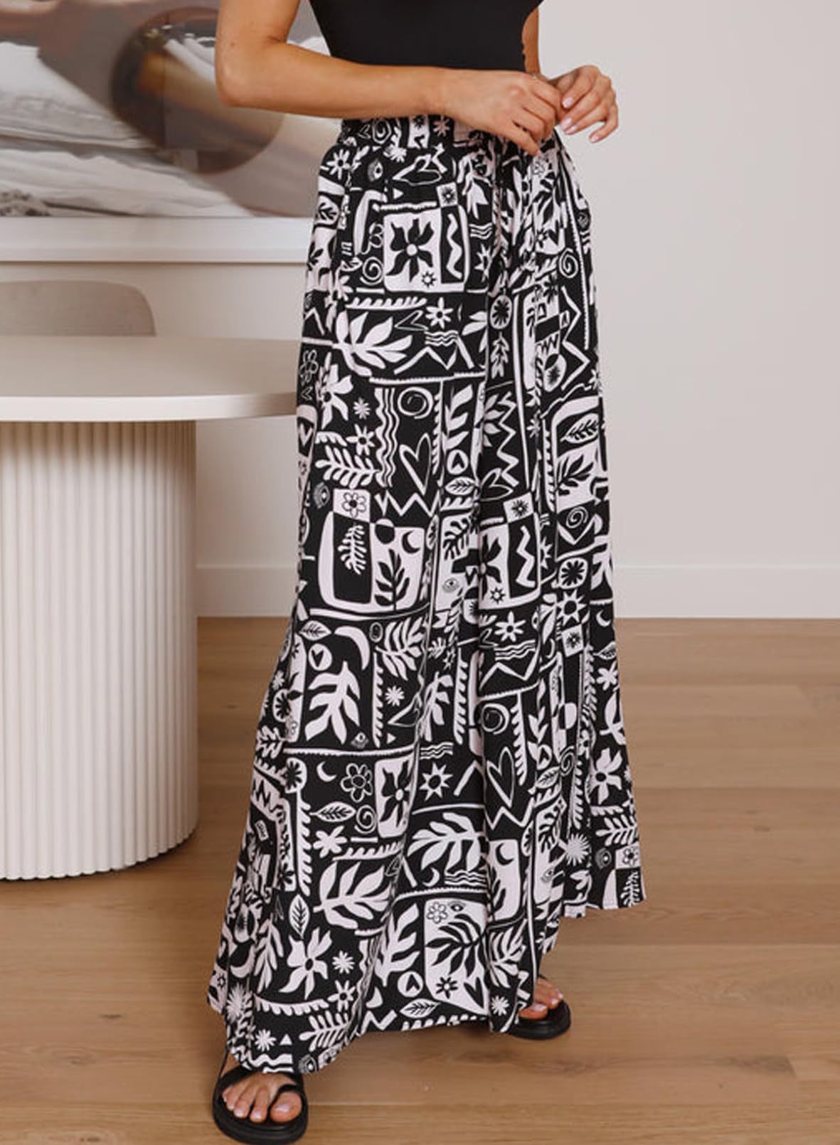 354g Weight Full Length Pants Length Spandex, Polyester Fabric Type High Waist Waist Line Casual Pants Pants Type Holiday, Daily Occasion Loose Fit Type Flower Pattern Summer Season Women's Gender Casual Style Women's Holiday Daily Casual Flower Full Length Casual Pants 17