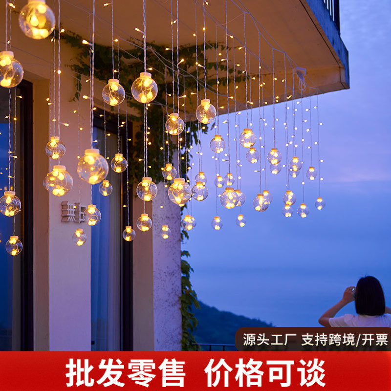 Wishing Ball Light String Outdoor Lantern Curtain Light Solar String Light Courtyard Balcony Atmosphere Light Waterproof Decorative Light
