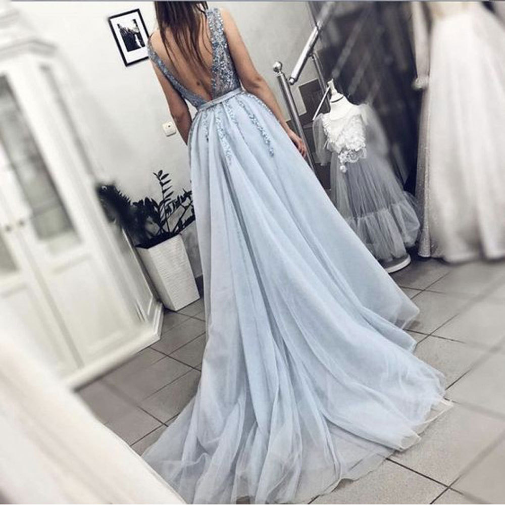 Comercio exterior europeo y americano Amazon AliExpress deseo nuevo profundo V pesado hecho a mano largo vestido de noche formal banquete
