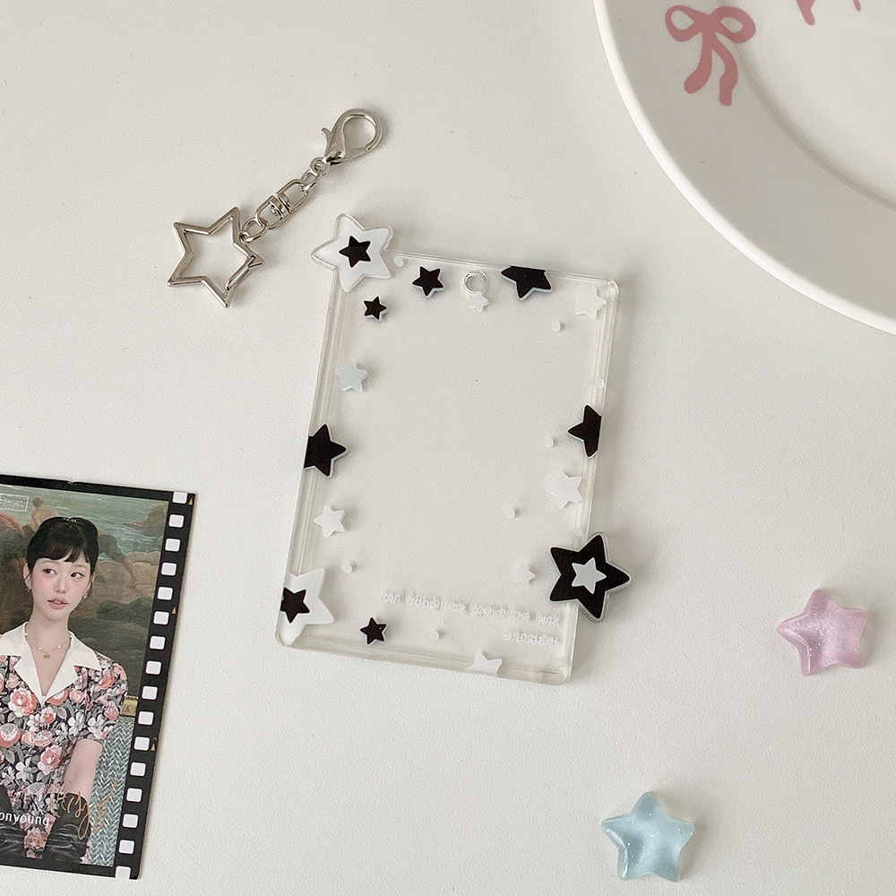 Hisocute tarjeta de estrella de color de tres pulgadas colgantes de pantalla de colgantes de tarjeta pequeña bolsa colgante